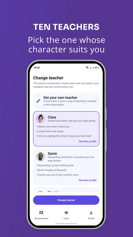 Ten teachers: pick the one whose character speaks to you.